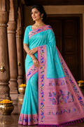 Big Turning Border Pure Handloom Paithani
